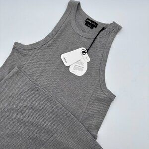 prAna Women's Foundation Rib Racerback Sleeveless Dress, Size Small Heather Grey